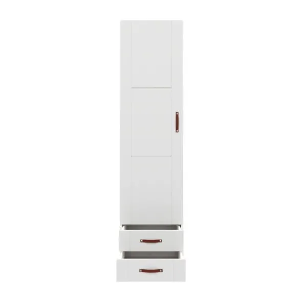 LIFETIME Kidsrooms Kledingkast 1-Deurs - 2-Lades - Wit Gelakt