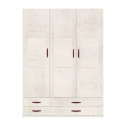 LIFETIME Kidsrooms Kledingkast 3-Deurs - 4 Laden - White Wash