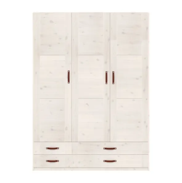 LIFETIME Kidsrooms Kledingkast 3-Deurs - 4 Laden - White Wash