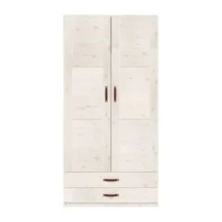 LIFETIME Kidsrooms Kledingkast 2-Deurs - 2 Laden - Tussenwand - White Wash