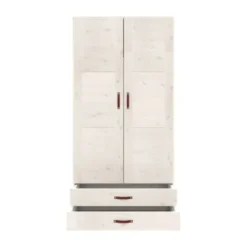 LIFETIME Kidsrooms Kledingkast 2-Deurs - 2 Laden - Tussenwand - White Wash