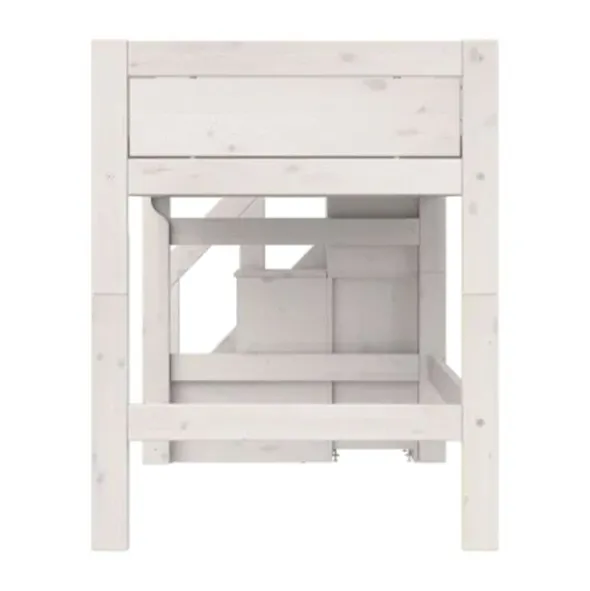 LIFETIME Kidsrooms Original Halfhoogslaper Met Trapkast - Premium Rolbodem - White Wash