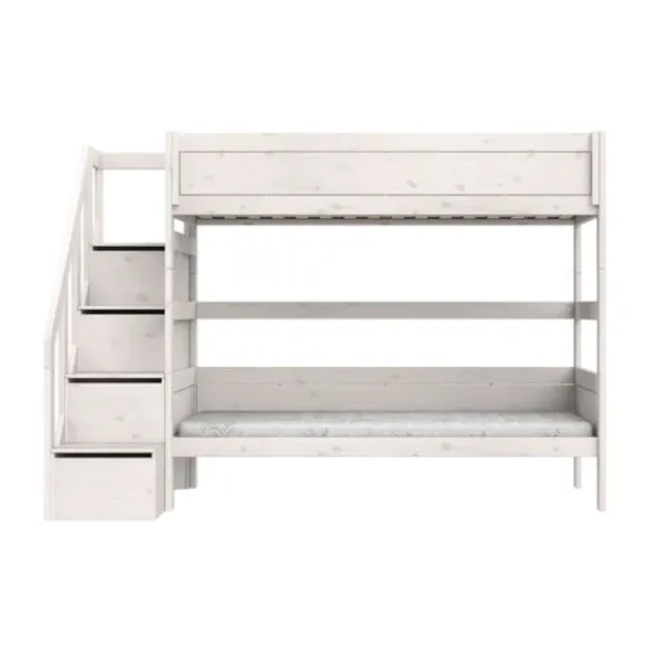 LIFETIME Kidsrooms Original Stapelbed Met Trapkast - Premium Rolbodem - White Wash