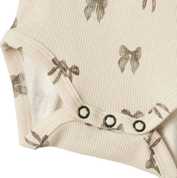 Lil' Atelier Bow Romper - Mt. 56 - Silver Peony