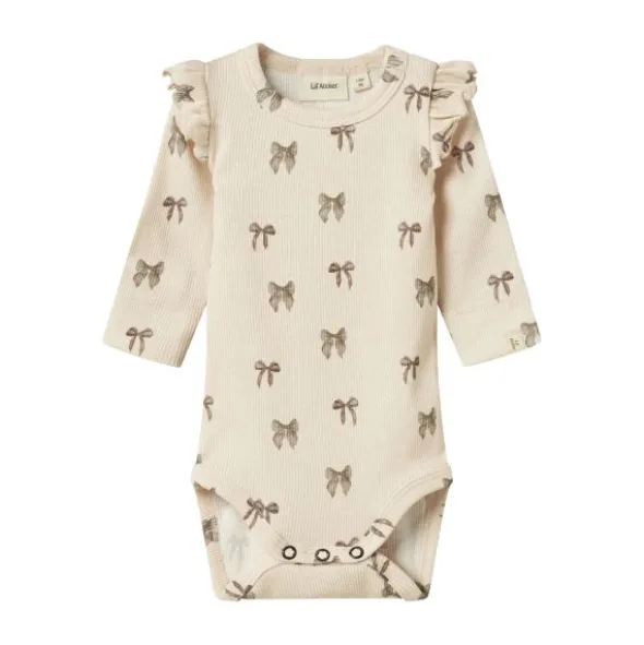 Lil' Atelier Bow Romper - Mt. 56 - Silver Peony