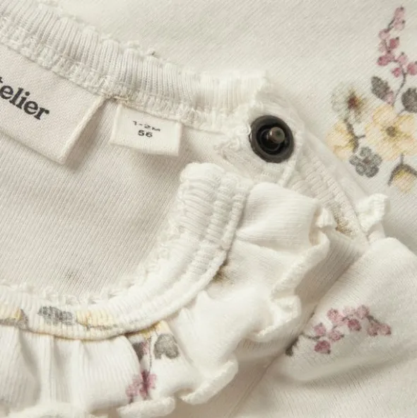 Lil’ Atelier Flower Romper - Maat 56 - Coconut Milk