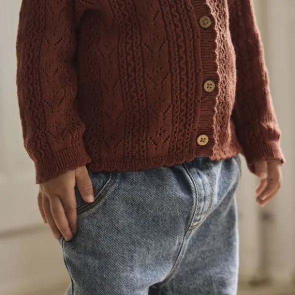 Lil Atelier Knit Cardigan - Mt. 56 - Maple Syrup
