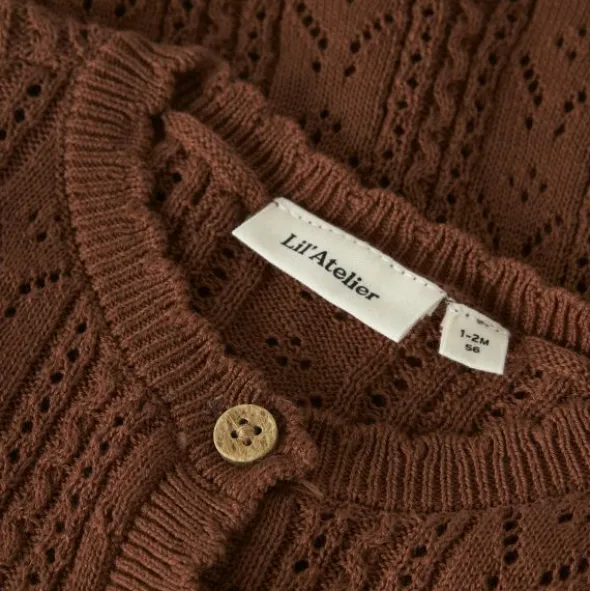 Lil Atelier Knit Cardigan - Mt. 56 - Maple Syrup