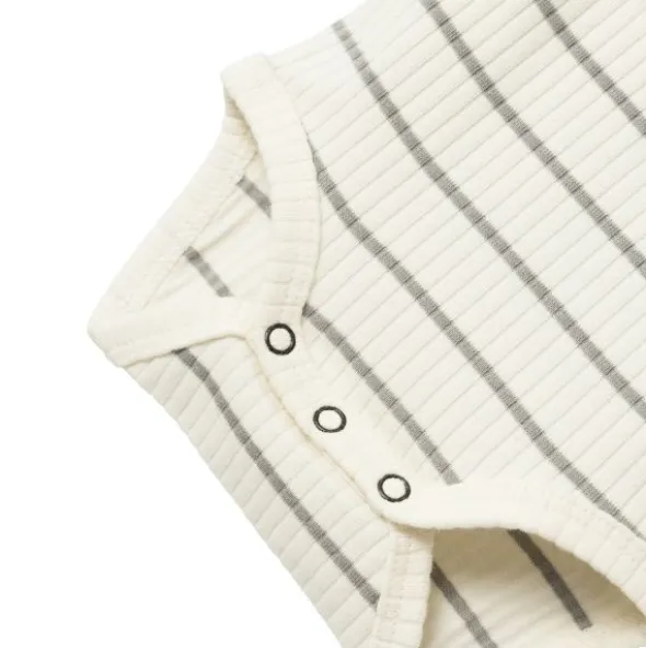 Lil' Atelier Romper - Gestreept - Mt. 56 - Coconut Milk
