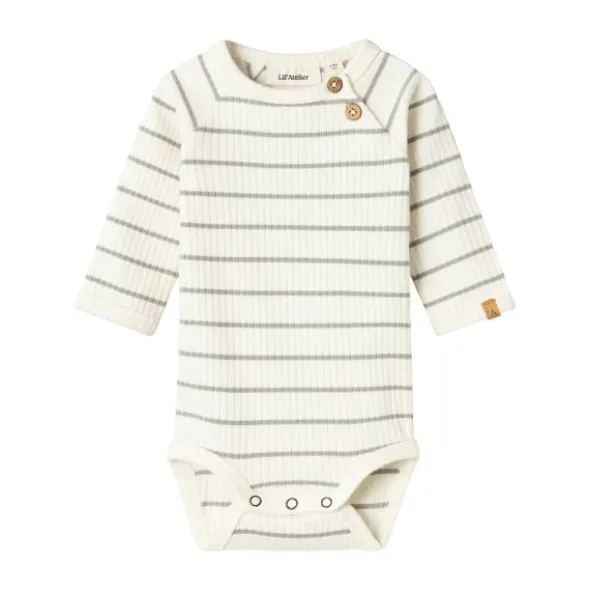 Lil' Atelier Romper - Gestreept - Mt. 56 - Coconut Milk