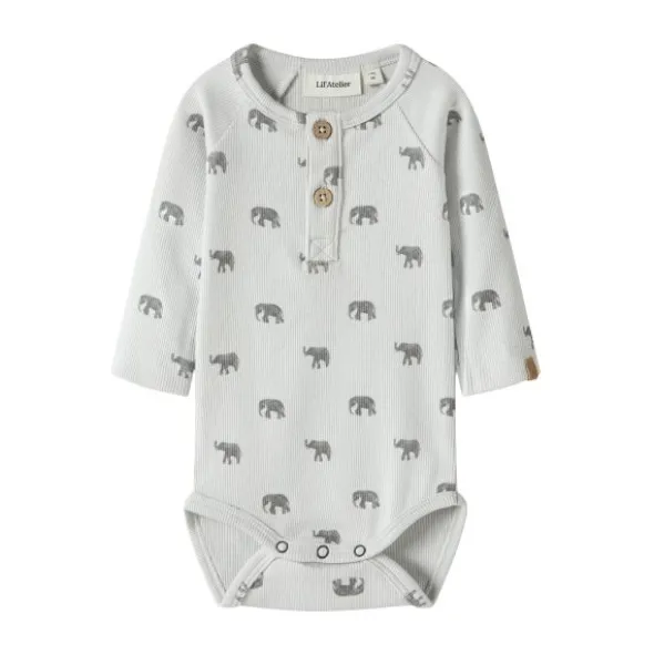 Lil Atelier Romper - Mt. 56 - Glacier Gray Elephant