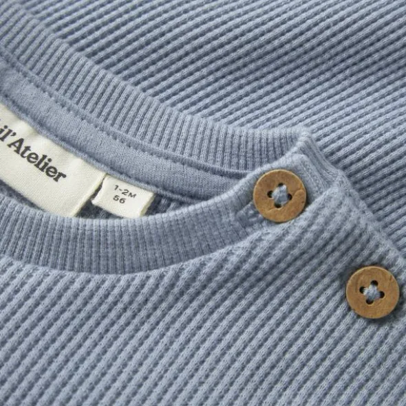 Lil' Atelier Sweatshirt - Dusty Blue Boat - Maat 56