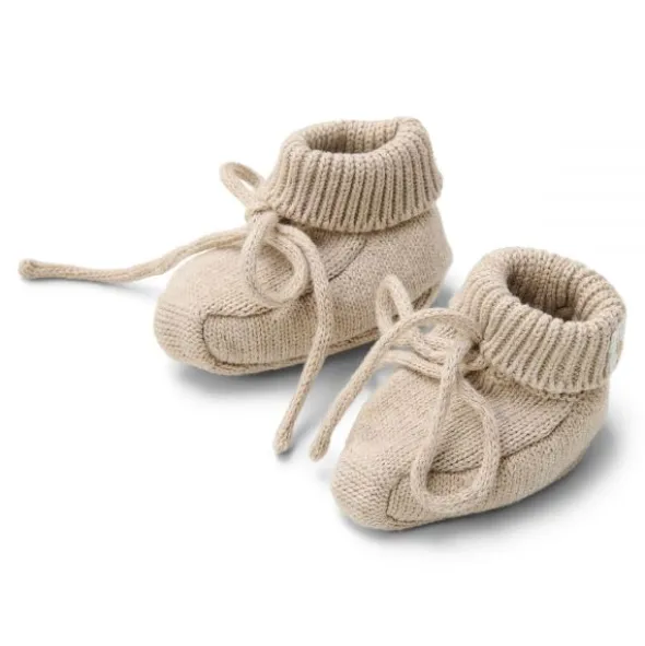 Little Dutch Gebreide Slofjes - Soft Beige Melée - 62-74