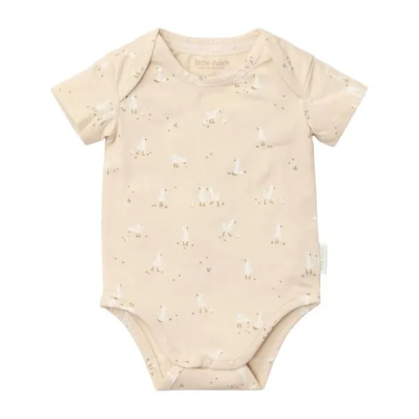 Little Dutch Little Goose Korte Mouw Romper - Maat 44 - Beige
