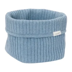 Little Dutch Pure Commodemandje Klein - 15 x 15 x 15 cm - Gebreid - Denim Blue