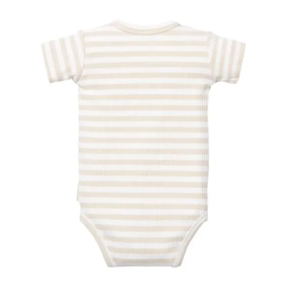 Little Dutch Stripe Romper - Korte Mouw - Mt. 50 - Sand/White