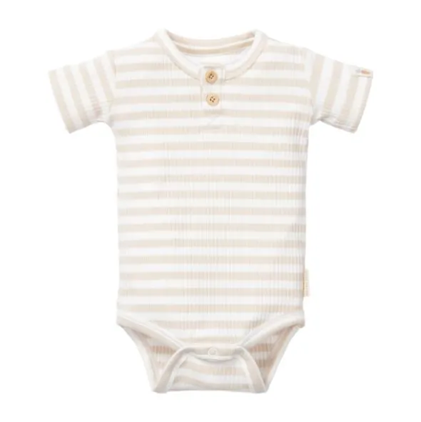 Little Dutch Stripe Romper - Korte Mouw - Mt. 50 - Sand/White