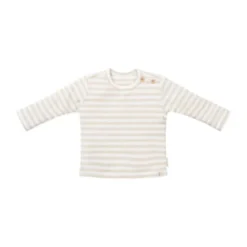 Little Dutch Stripe T-shirt - Lange Mouw - Mt. 50 – Zand/Wit