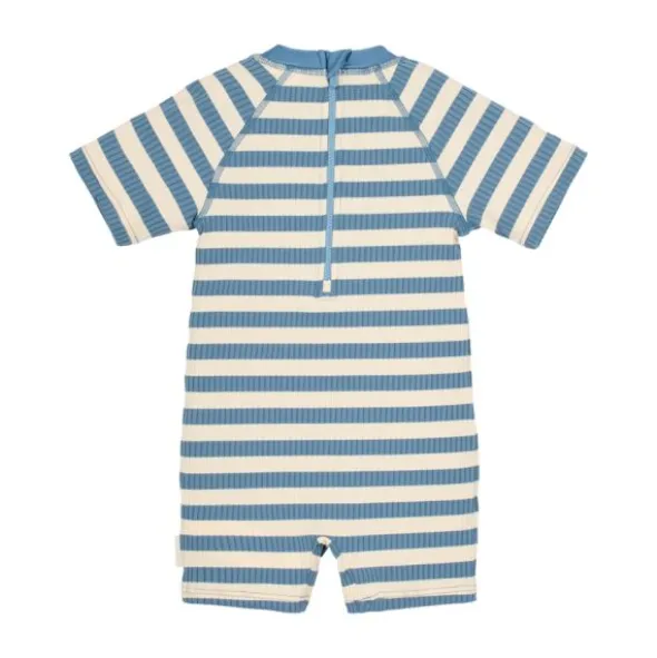 Little Dutch Zwempak Korte Mouwen - Ocean Blue Stripes - 62/68