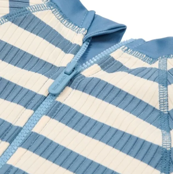 Little Dutch Zwempak Korte Mouwen - Ocean Blue Stripes - 62/68
