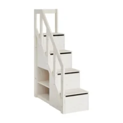 LLIFETIME Kidsrooms Trap / Boekenkast Voor Verhoogde Hoogslaper Whitewash