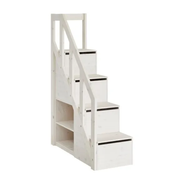 LLIFETIME Kidsrooms Trap / Boekenkast Voor Verhoogde Hoogslaper Whitewash