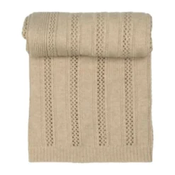 Lodger Gebreide Babydeken Pointelle Merino - 80 x 100 cm - Beige
