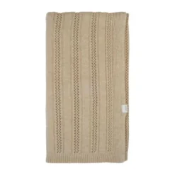 Lodger Gebreide Babydeken Pointelle Merino - 80 x 100 cm - Beige