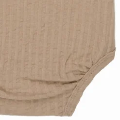 Lodger Seersucker Overslagromper - Korte Mouw - Mt. 62 - Beige