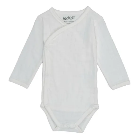 Lodger Solid Overslagromper Lange Mouw - Mt. 62 - Cloud Dancer
