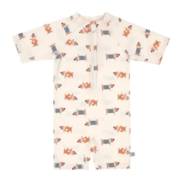 Lässig Beach Dog UV Pakje Korte Mouw - Maat 86 - Orange/Dark Sea