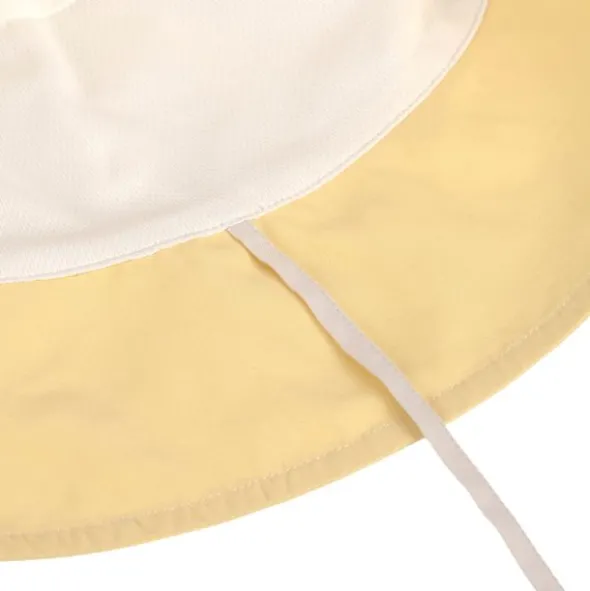 Lässig Checkerboard Vissershoedje - 3-6 Mnd - Pale Yellow/Sea Salt