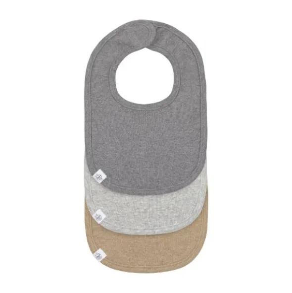 Lässig Slabbetjes Dark Grey / Light Grey / Nature Melange 3 Stuks