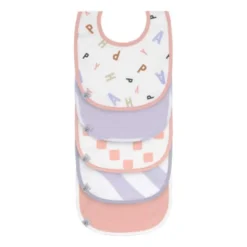 Lässig Slabbetjes Set van 5 - Happy Fruits - Peach/Pastel Lilac