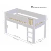 Manis-h DEA Combinatie Halfhoog Bed Met Lattenbodem En Krijtbord - 90 x 160 cm