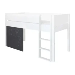 Manis-h DEA Combinatie Halfhoog Bed Met Lattenbodem En Krijtbord - 90 x 160 cm