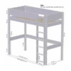 Manis-h FENRIS Combi Hoogslaper Met Lattenbodem Met Slaapbank - 90 x 160 cm - Snow White