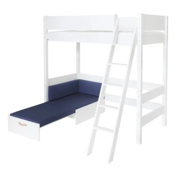 Manis-h FENRIS Combi Hoogslaper Met Lattenbodem Met Slaapbank - 90 x 160 cm - Snow White