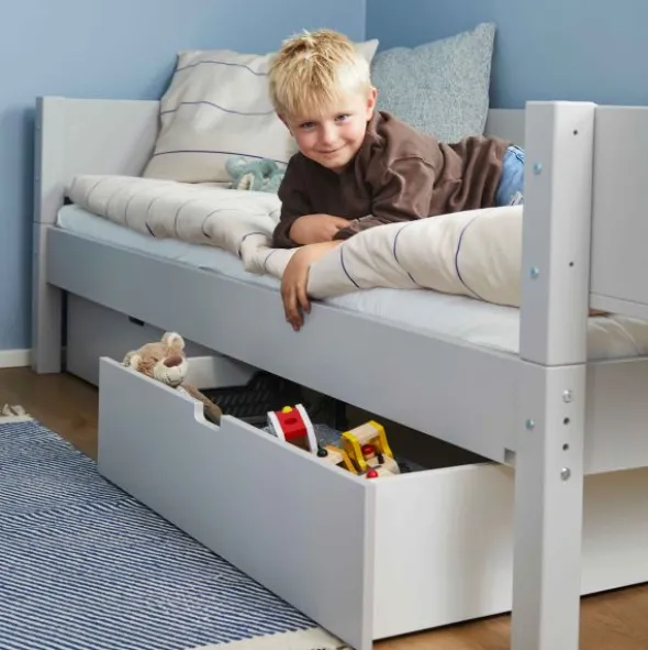 Manis-h Sif Combinatiebed Incl. Lades - 90 x 160 cm - Snow / Beuken