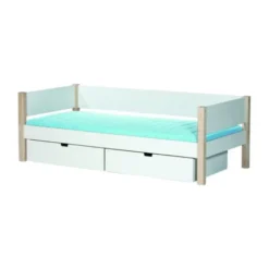 Manis-h Sif Combinatiebed Incl. Lades - 90 x 160 cm - Snow / Beuken