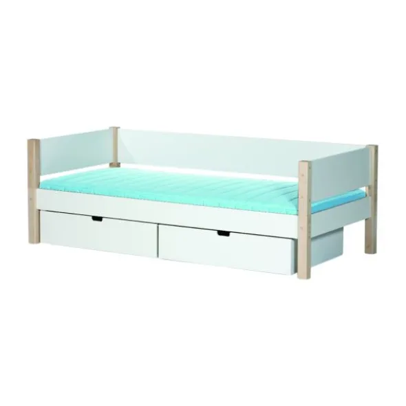 Manis-h Sif Combinatiebed Incl. Lades - 90 x 200 cm - Snow / Beuken