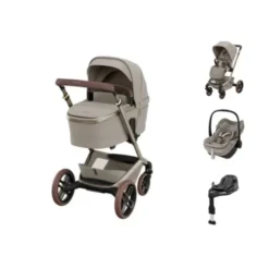 Maxi-Cosi Fame Kinderwagen - Oak Truffle | Maxi-Cosi Pebble Slide Pro Autostoel | FamilyFix Slide Pro
