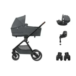Maxi-Cosi Oxford+ Kinderwagen - Twillic Graphite | Maxi-Cosi Pebble 360 Pro 2 Autostoeltje | Maxi-Cosi FamilyFix 360 Pro | Autostoel Adapters