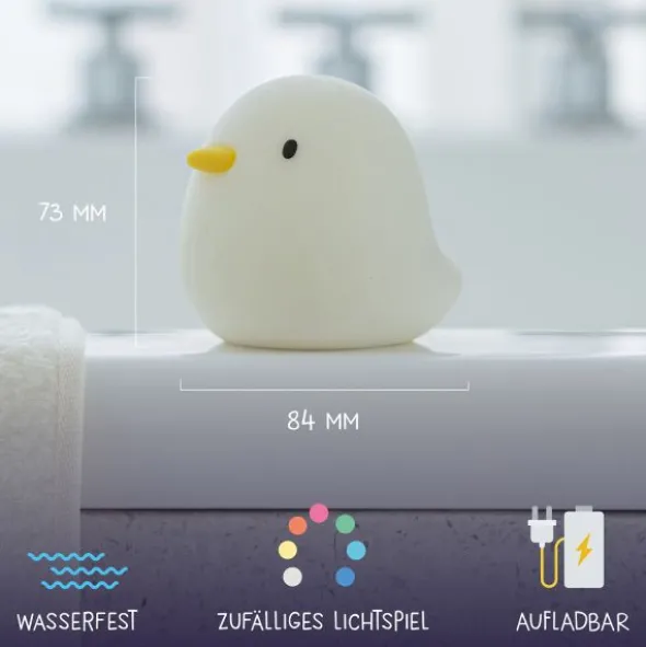 MegaLight Nachtlamp oplaadbaar swimmy duck 7,3 cm | Babypark