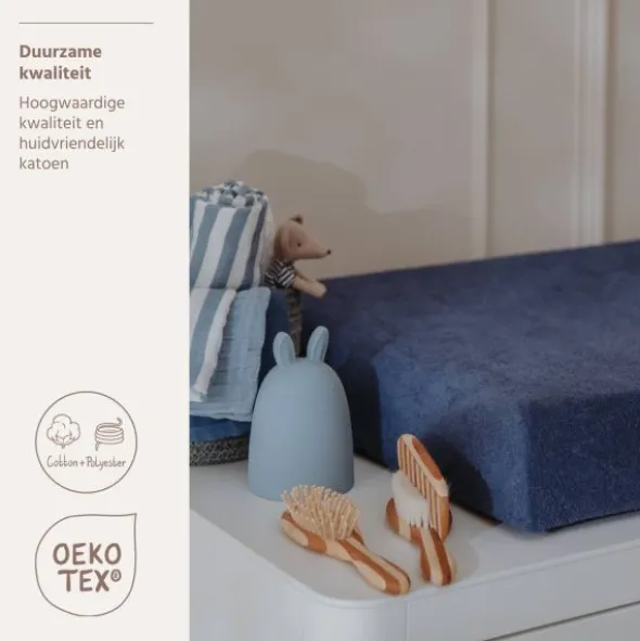 Meyco Aankleedkussenhoes - Badstof - Indigo - 50x70 cm - 2-pack