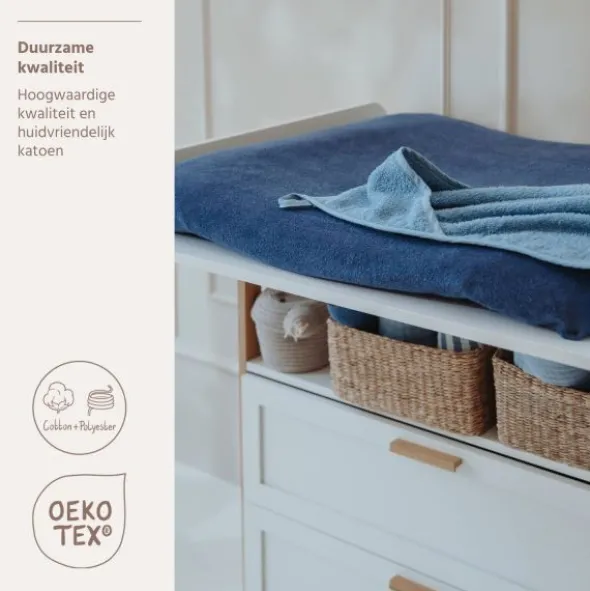 Meyco Aankleedkussenhoes - Badstof - Indigo - 75x85 cm - 1-pack