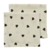 Meyco Baby Gingko Monddoekjes - 2 Stuks - 30 x 30 cm - Pre-Washed Hydrofiel - Offwhite/Soft Sand
