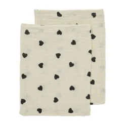 Meyco Baby Gingko Washandjes - 2-Pack - Offwhite/Soft Sand - 20x17 cm
