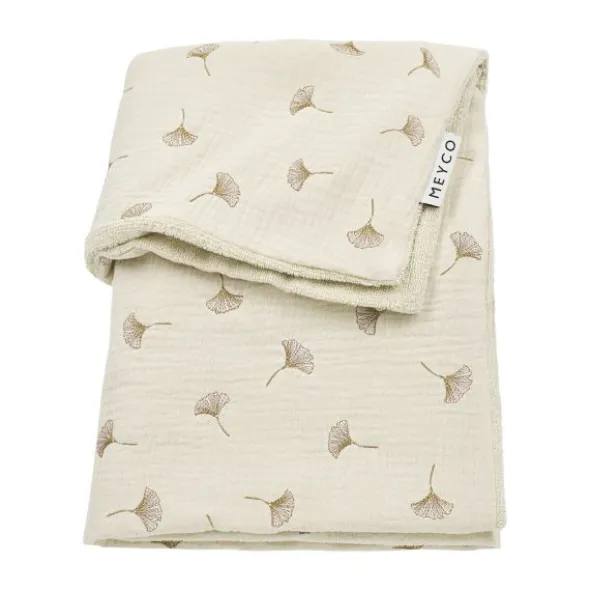 Meyco Baby Gingko Wiegdeken - 75 x 100 cm - Pre-Washed hydrofiel - Soft Sand | Babypark
