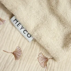 Meyco Baby Gingko Wiegdeken - 75 x 100 cm - Pre-Washed hydrofiel - Soft Sand | Babypark